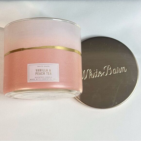 Vanilla and Peach Tea 3-Wick Candle, Used - Picture 3 of 4